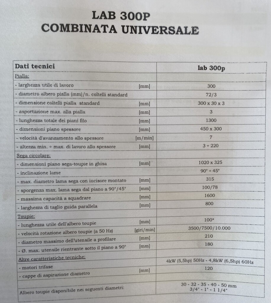 Combination machines Scm LAB 300P nuovo