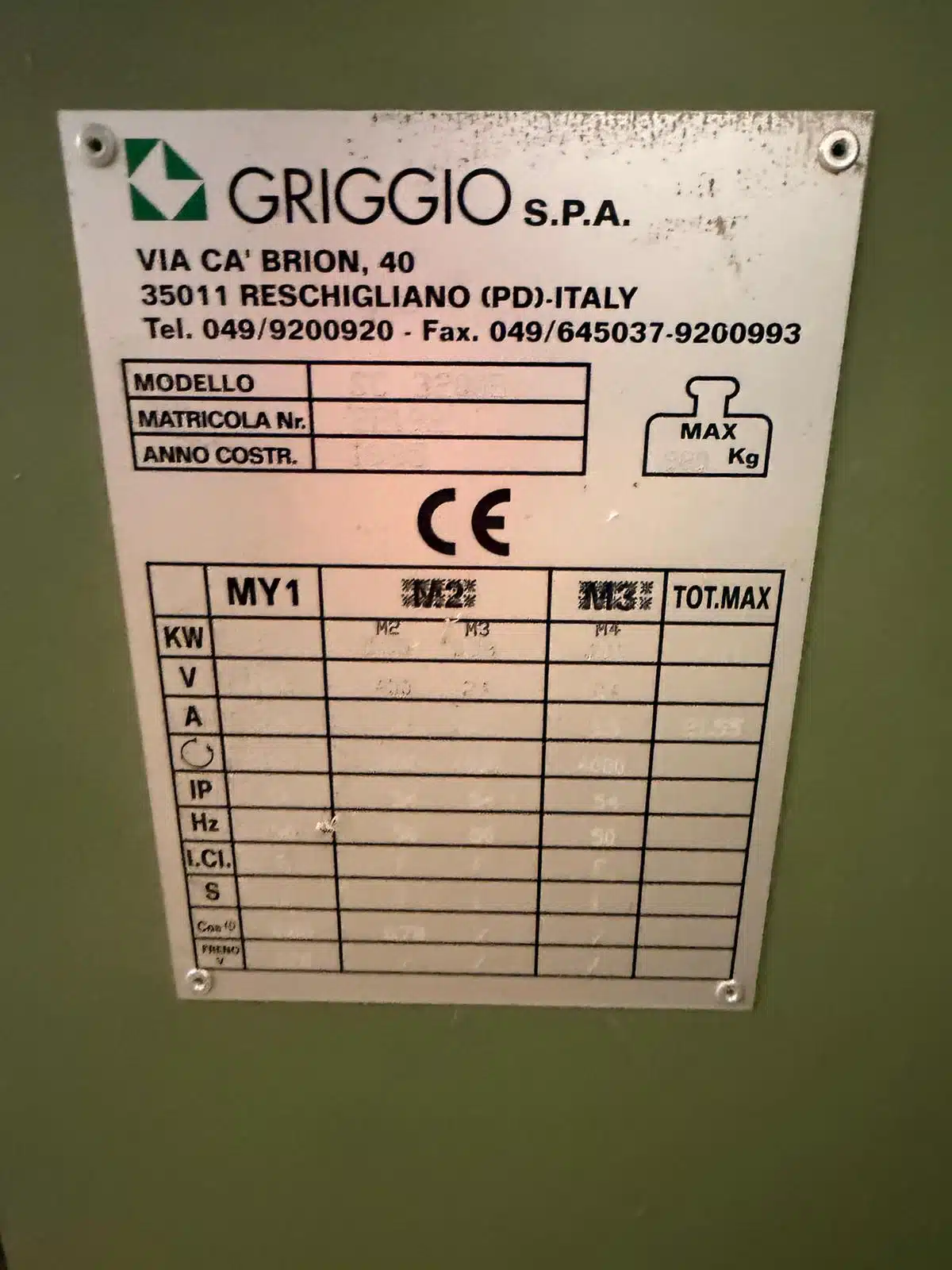 Squadratrice Griggio Sc3200 c.e. usata - immagine 2