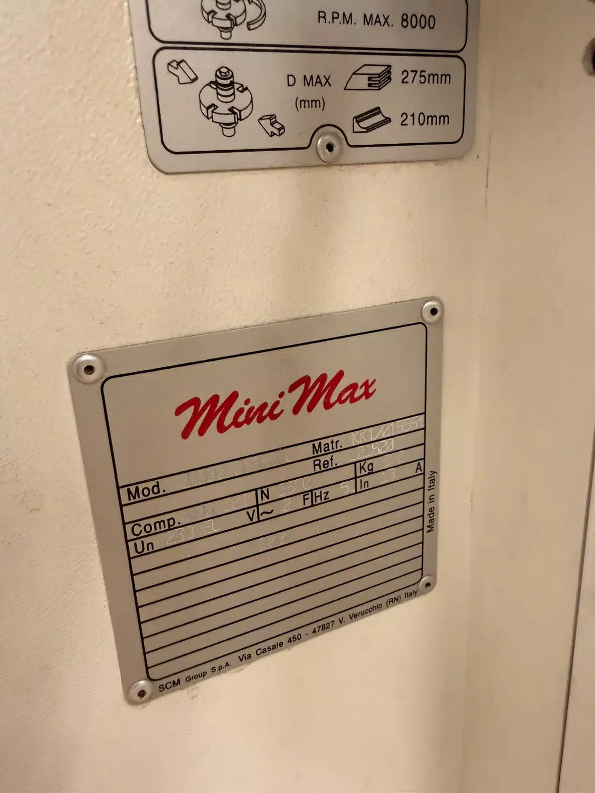 Combinata Scm Minimax Cu300c monofase usata c.e. - immagine 9
